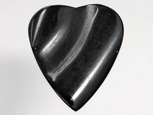Animals Pedal Wild Picks (CHR-HP-DD-BK) Cow Horn Heart Pick Double Dent Black
